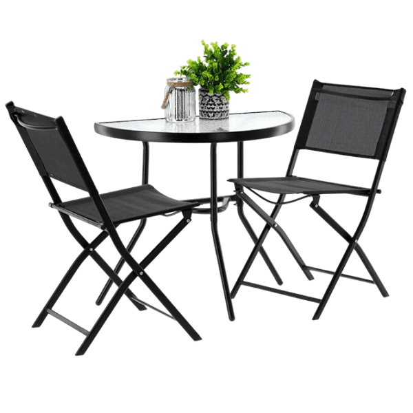 Set mobilă terasă GardenLine SAD7132 Aluminiu / Sticlă / Aluminiu / Black photo 1