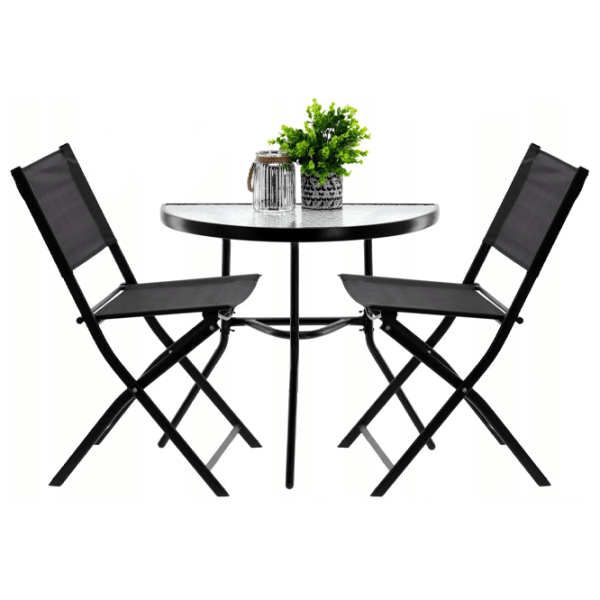 Set mobilă terasă GardenLine SAD7132 Aluminiu / Sticlă / Aluminiu / Black photo 2