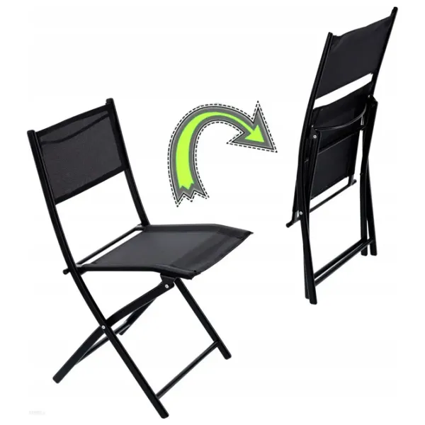 Set mobilă terasă GardenLine SAD7132 Aluminiu / Sticlă / Aluminiu / Black photo 3