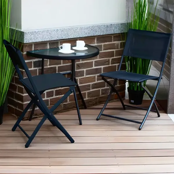 Set mobilă terasă GardenLine SAD7132 Aluminiu / Sticlă / Aluminiu / Black photo 5