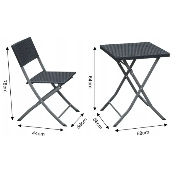 Set mobilă grădină GardenLine ZUM9930 Ratan artificial / Ratan artificial / Rattan artificial / Anthracite photo 6