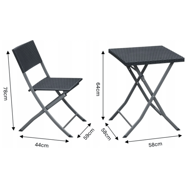 Set mobilă grădină GardenLine ZUM9930 Ratan artificial / Ratan artificial / Rattan artificial / Anthracite photo 6
