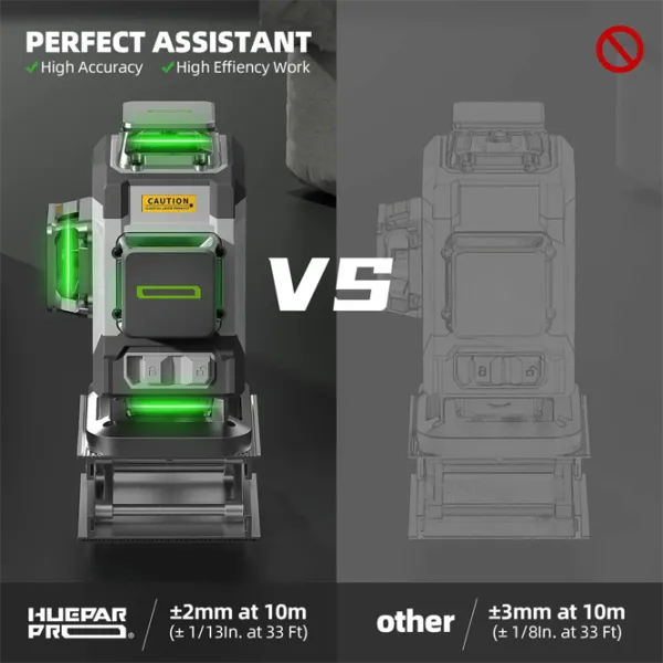 Nivelă lazer Huepar ZK04CG Linear / Acumulator photo 4