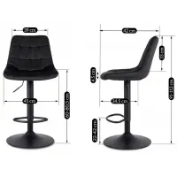 Барный стул Mebel Elite Arcos 2 Бархат / Металл / Черный photo 6