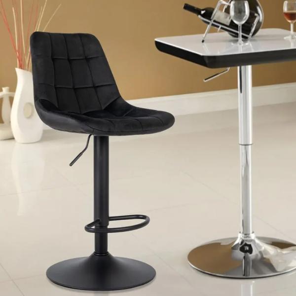 Scaun de bar Mebel Elite Arcos 2 Catifea / Metal / Black photo 7