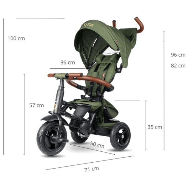 Triciclu Qplay Rito Deluxe  / Olive Green photo 8
