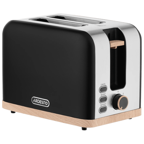 Toster Ardesto T-F420BWD Mecanic / 930 W / Black photo 1