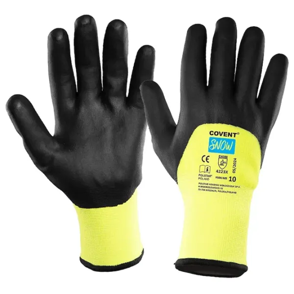 Mănuși de protecție Covent PLSTRCSN10 Poliester / Black Yellow photo 1