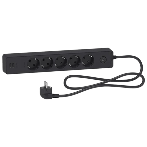 Удлинитель Schneider-Electric ST945U1B 1.5 м Антрацит photo 1