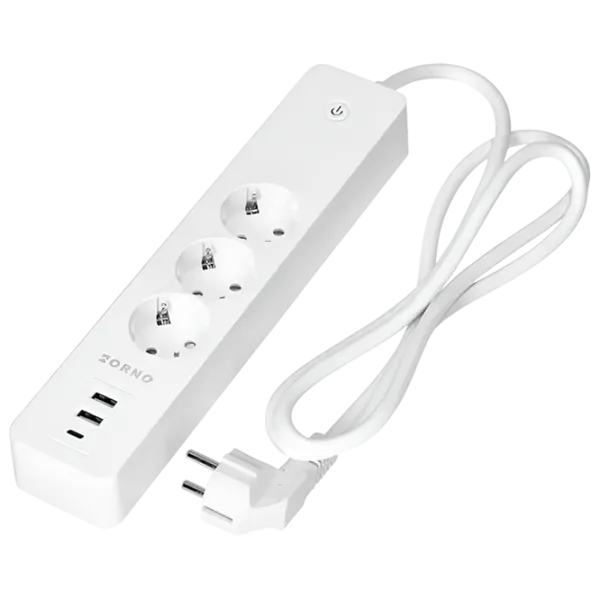 Удлинитель ORNO ORSH17520GSW 1.8 м Белый photo 1