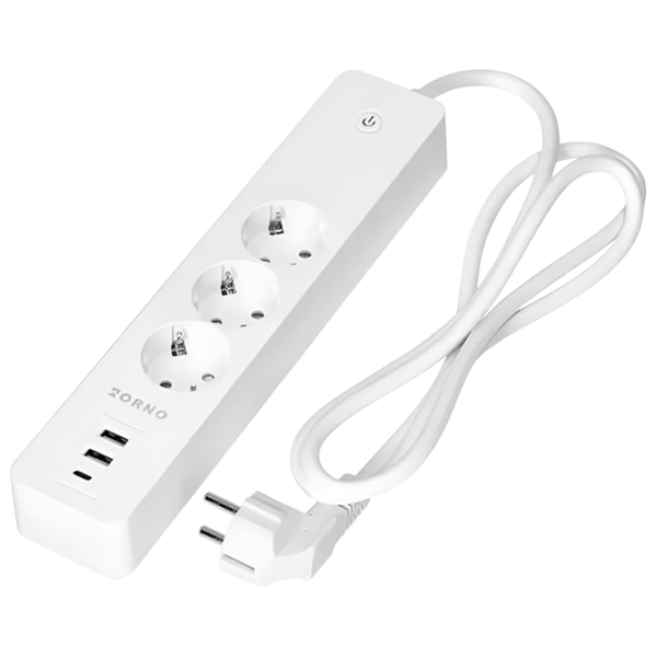 Удлинитель ORNO ORSH17520GSW 1.8 м Белый photo 1
