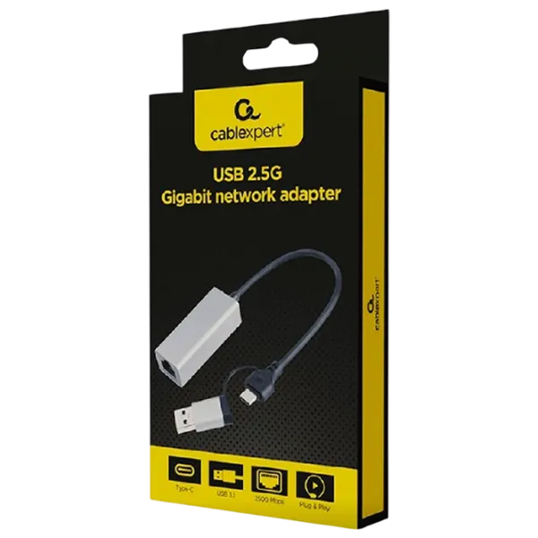 Сетевой адаптер Gembird A-USB3AC-LAN2G-01
 / Серый photo 2