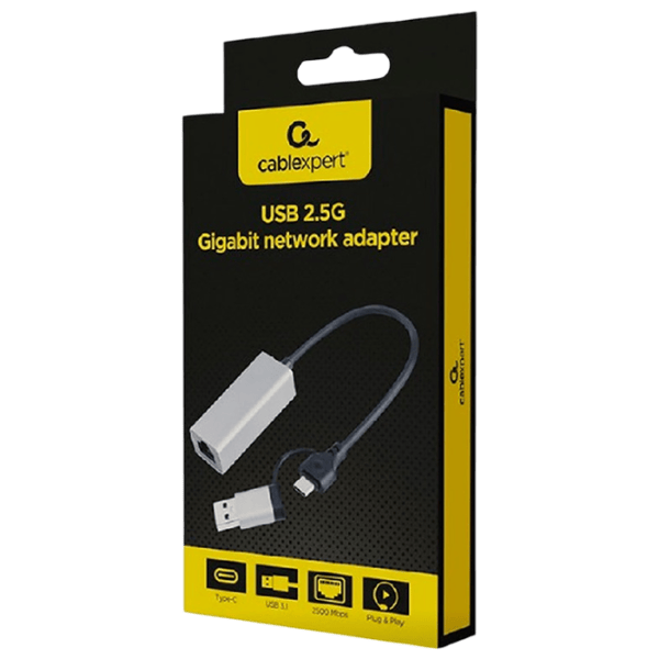Сетевой адаптер Gembird A-USB3AC-LAN2G-01
 / Серый photo 2