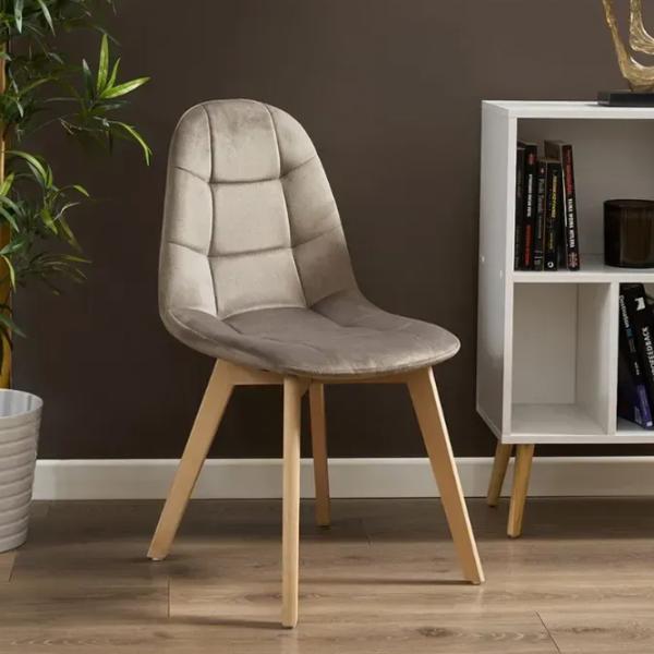 Scaun de bucătărie AG Colin Velur/ Beige Beige photo 5