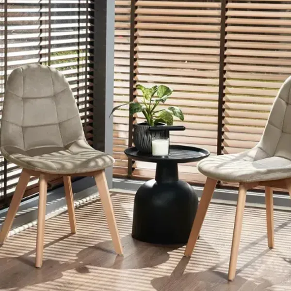 Scaun de bucătărie AG Colin Velur/ Beige Beige photo 6