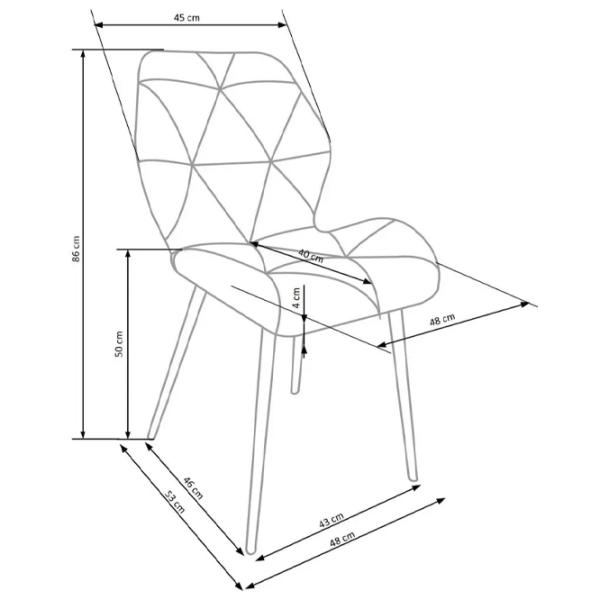 Scaun de bucătărie AG K453 Stofă/ Gray Black photo 5