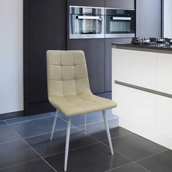 Scaun de bucătărie Magnus DC 6401 Velur/ Beige White photo 2