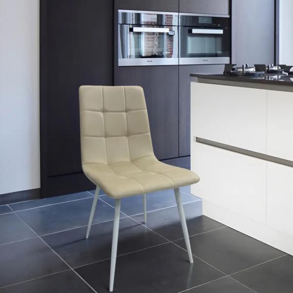 Scaun de bucătărie Magnus DC 6401 Velur/ Beige White photo 2