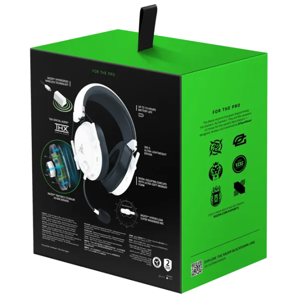 Căști Razer BlackShark V2 Black White Fără fir/ Gaming photo 11
