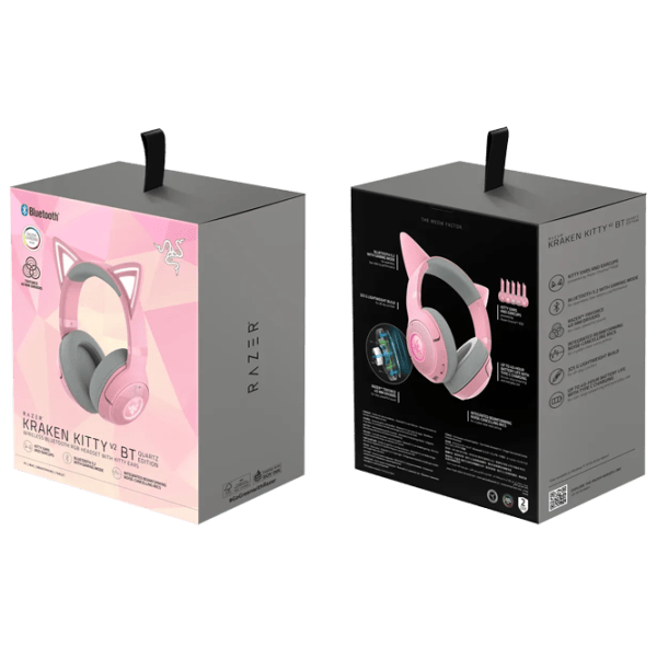 Наушники Razer Kraken Kitty Edition V2 Quartz Черный Розовый Беспроводные/ Игровой photo 6