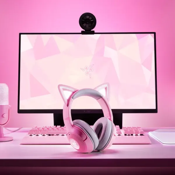 Наушники Razer Kraken Kitty Edition V2 Quartz Черный Розовый Беспроводные/ Игровой photo 8