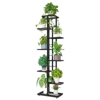 Etajeră pentru flori Mobhaus Bamir Tip 4 Dark Gray / Metal