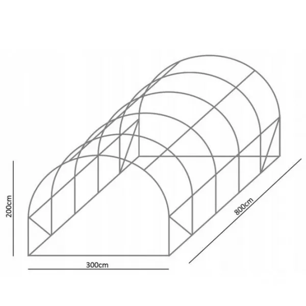 Seră GardenLine TUN5620 24 m² / 25 mm photo 2