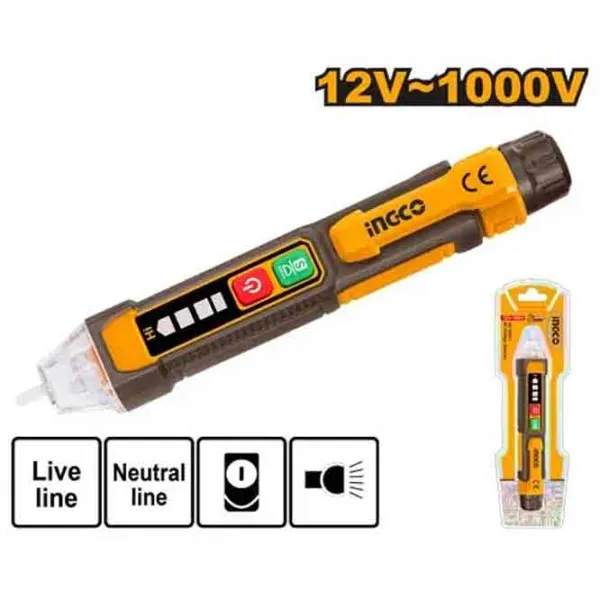 Detector de tensiune INGCO VD100091 Plastic / 1000 V photo 1