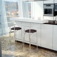 Scaun de bar AG Jola V4 Piele eco / Metal / Black photo 5