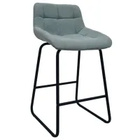 Scaun de bar DecoPrim CFS Hoker Catifea / Metal / Light Blue