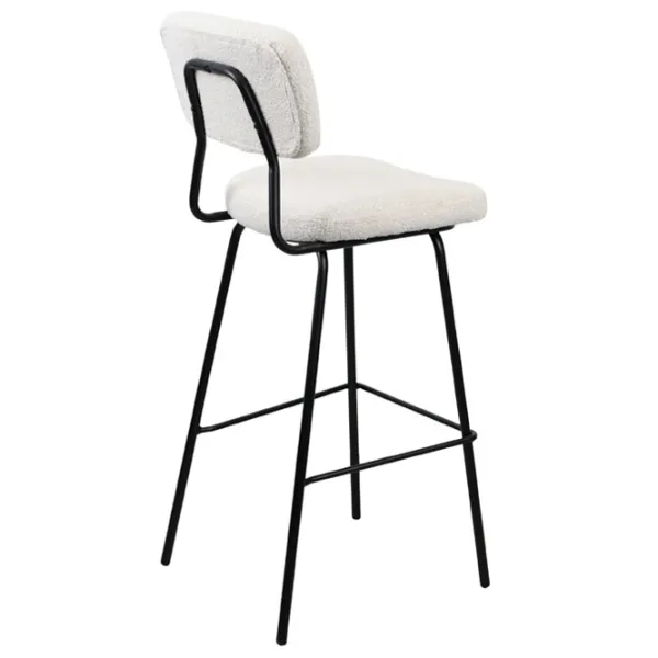 Scaun de bar DecoPrim Greg Catifea / Metal / Beige photo 4