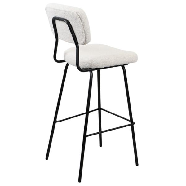 Scaun de bar DecoPrim Greg Catifea / Metal / Beige photo 4