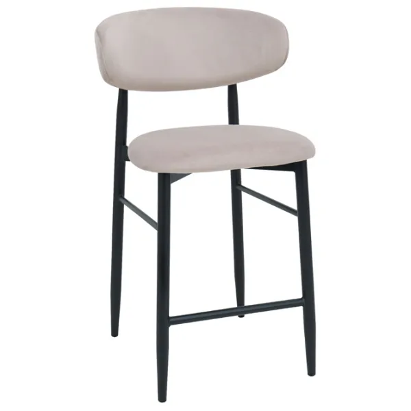 Scaun de bar DecoPrim Meridian  Textil / Metal / Beige photo 1