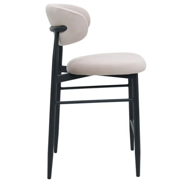 Scaun de bar DecoPrim Meridian  Textil / Metal / Beige photo 3