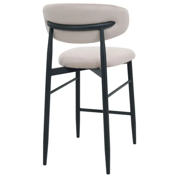 Scaun de bar DecoPrim Meridian  Textil / Metal / Beige photo 4