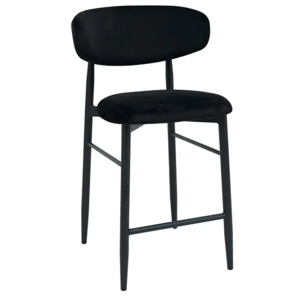Scaun de bar DecoPrim Meridian  Textil / Metal / Black photo 1
