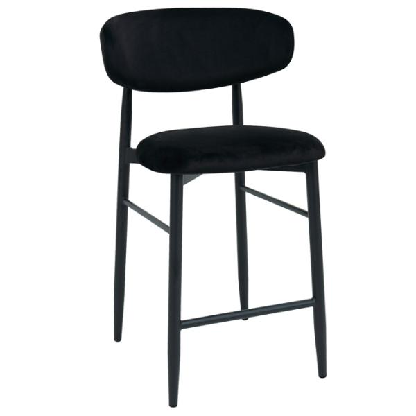 Scaun de bar DecoPrim Meridian  Textil / Metal / Black photo 1
