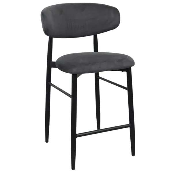 Scaun de bar DecoPrim Meridian  Textil / Metal / Gray photo 1