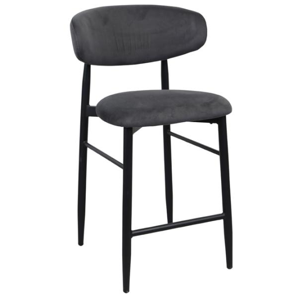 Scaun de bar DecoPrim Meridian  Textil / Metal / Gray photo 1