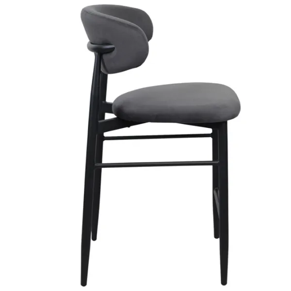 Scaun de bar DecoPrim Meridian  Textil / Metal / Gray photo 3