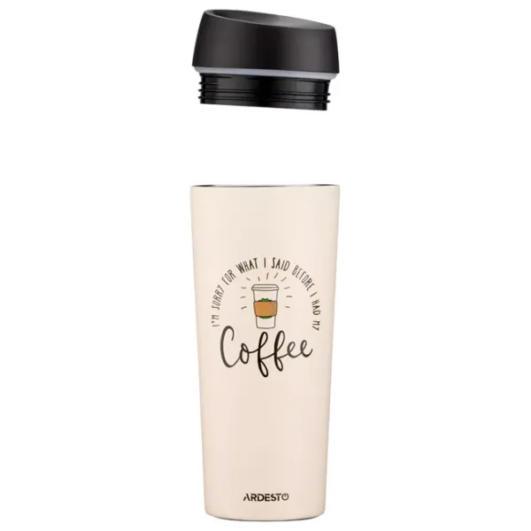 Cană termo Ardesto Coffee Time Travel Mug Beige 0.45l photo 2