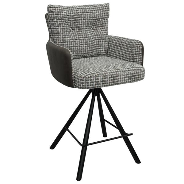 Scaun de bar DecoPrim Santo Catifea / Metal / Dark Brown photo 1