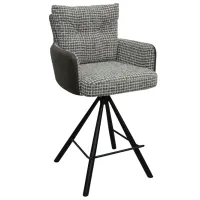 Scaun de bar DecoPrim Santo Catifea / Metal / Dark Brown