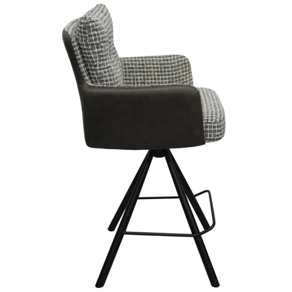 Scaun de bar DecoPrim Santo Catifea / Metal / Dark Brown photo 2
