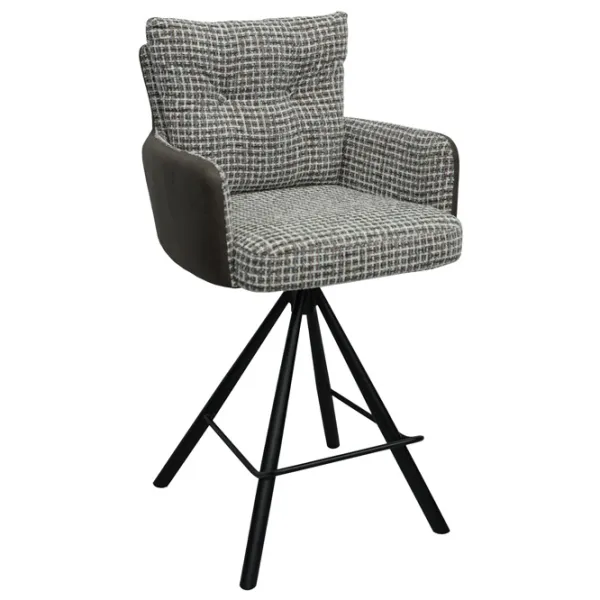 Scaun de bar DecoPrim Santo Catifea / Metal / Dark Brown photo 3
