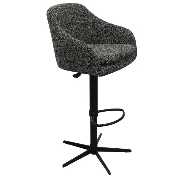 Scaun de bar DecoPrim Santi Catifea / Metal / Gray photo 1