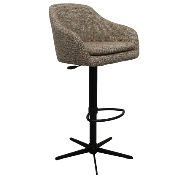 Scaun de bar DecoPrim Santi Catifea / Metal / Beige photo 1