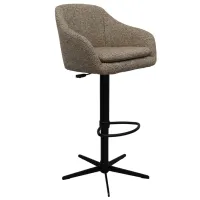 Scaun de bar DecoPrim Santi Catifea / Metal / Beige