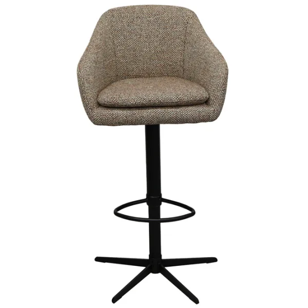 Scaun de bar DecoPrim Santi Catifea / Metal / Beige photo 4