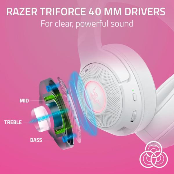 Наушники Razer Kraken Kitty Edition V2 Quartz Pink Белый Беспроводные/ Игровой photo 7